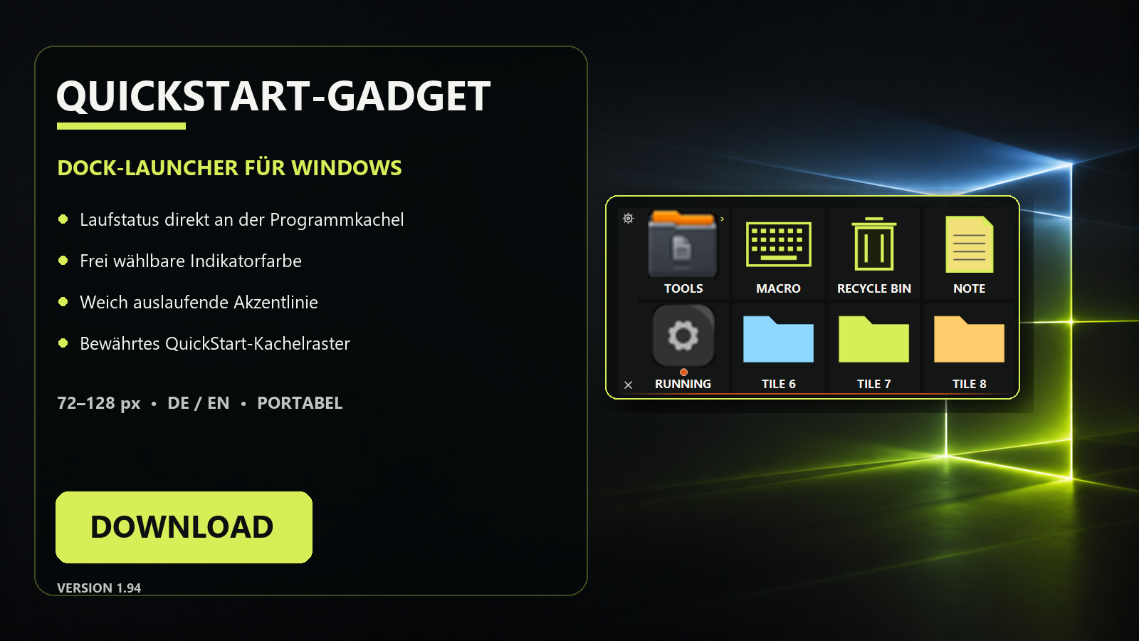 QuickStart Gadget Präsentationsgrafik